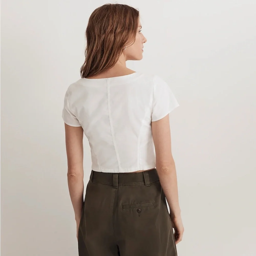 MADEWELL POPLIN HOOK FRONT TOP WHITE VARIOUS SIZES AVAILABLE NWT - Picture 3 of 6
